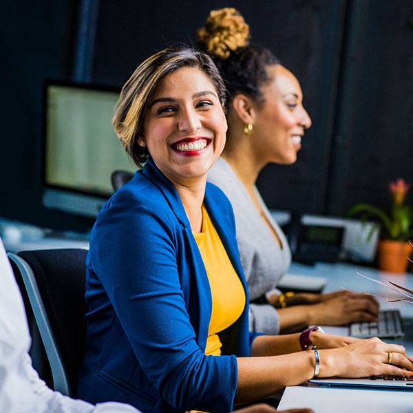 women smiling
